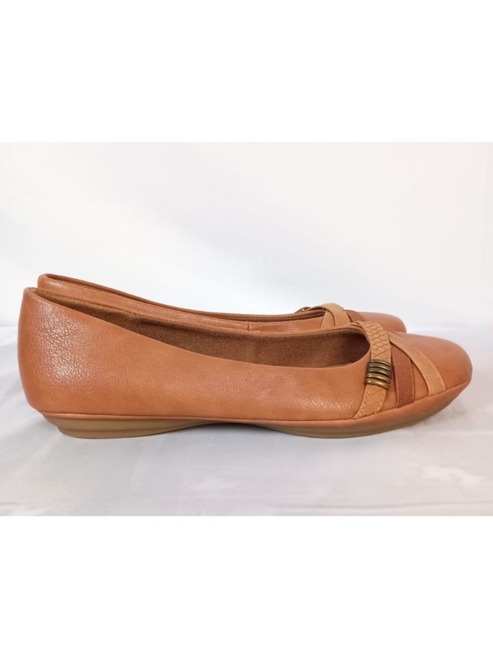 Eurosoft by Sofft Shainna Flats Cognac Ballet Crisscross Comfort Shoes 8 NWOB - Picture 8 of 11